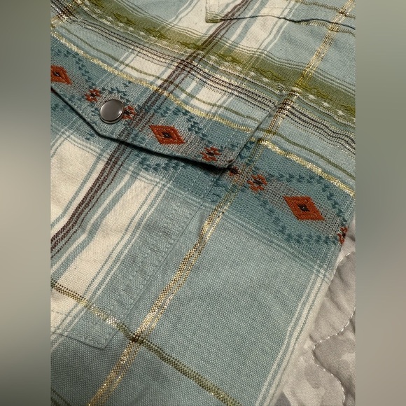 Bit and Bridle Womans Western Shirt Size L Pearl Snaps Short Sleeve - Picture 7 of 7